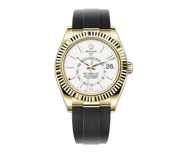 18k Yellow Gold White Dial Oysterflex 42mm