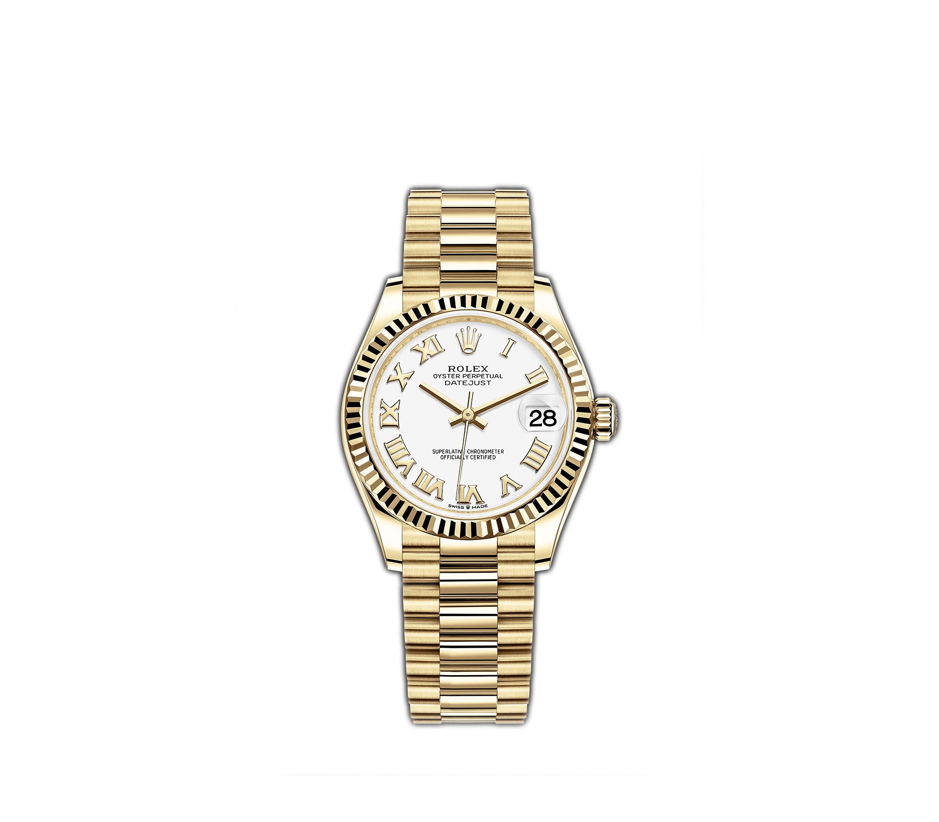 Rolex DateJust 31 Yellow Gold White Roman President 278278 Element IN Rolex datejust 31 yellow gold white roman president 278278 element in